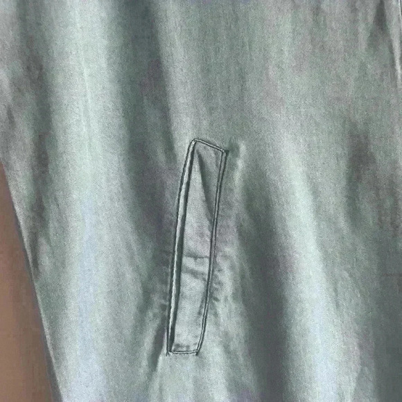 Anthropologie Darla Chambray Short  Button Back Blue Denim Dress Pockets size M - Picture 6 of 7